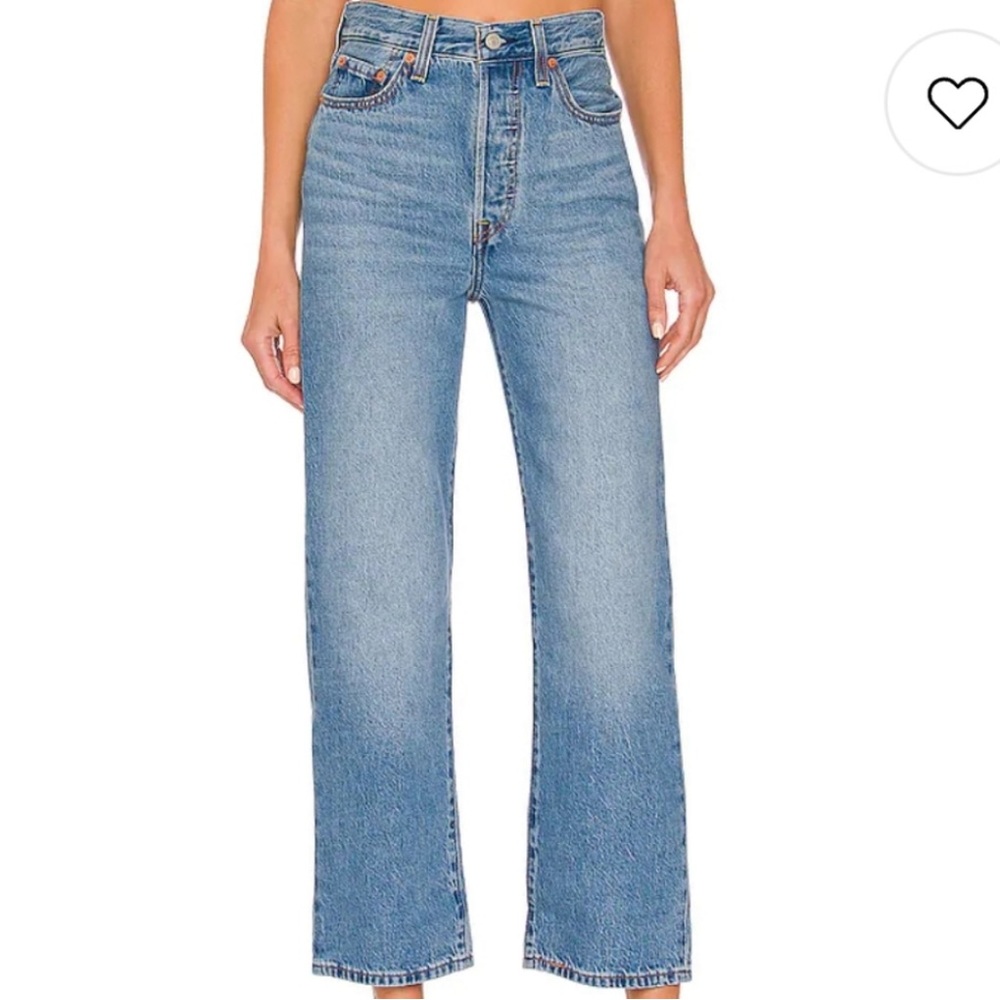 Levi’s Ribcage Straight Ankle Jeans Size 23 Light Medium Wash